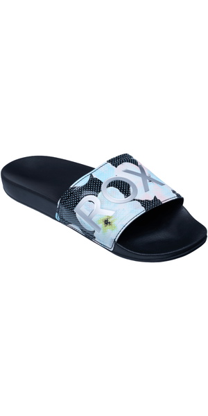 2026 Roxy Womens Slippy II Printed Slider Sandals ERJL100103 - Black Multi 1